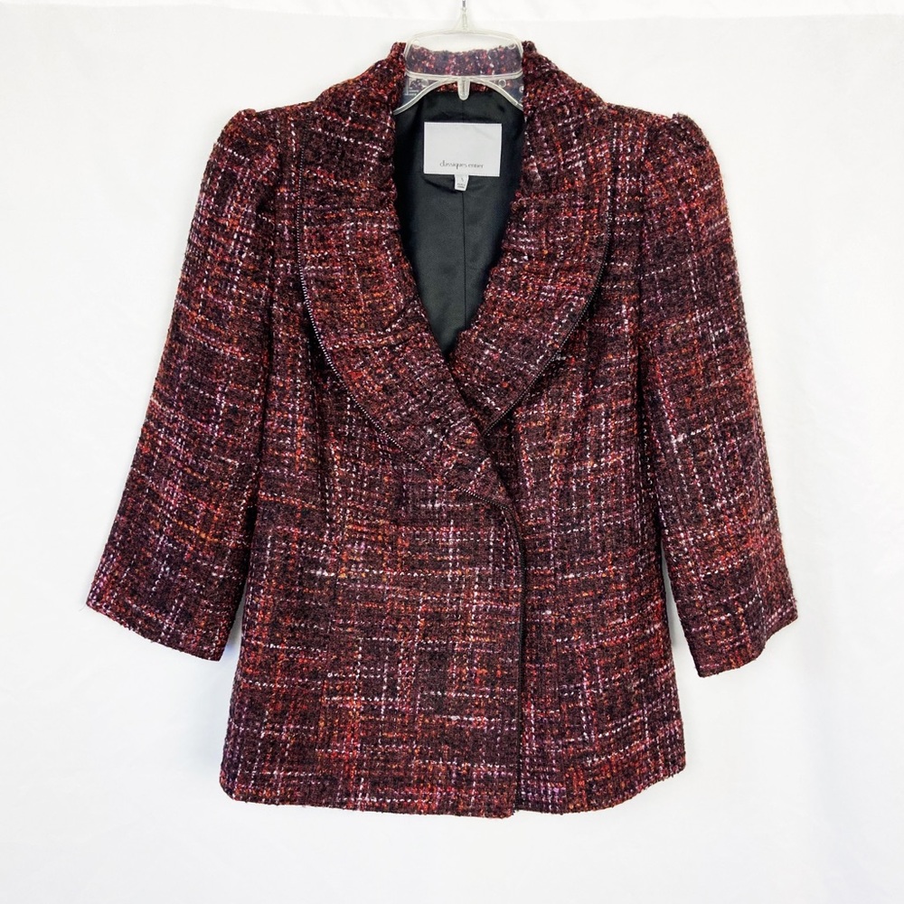 Classiques Entier red & black tweed jacket S - Picture 1 of 9